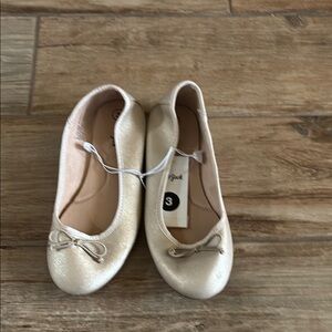 Cat & Jack Shimmering Cream Ballet Flats